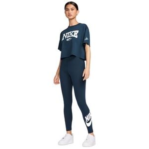 Nike Women's Sportswear Classics High-Waisted Graphic Leggings Armory Navy Large